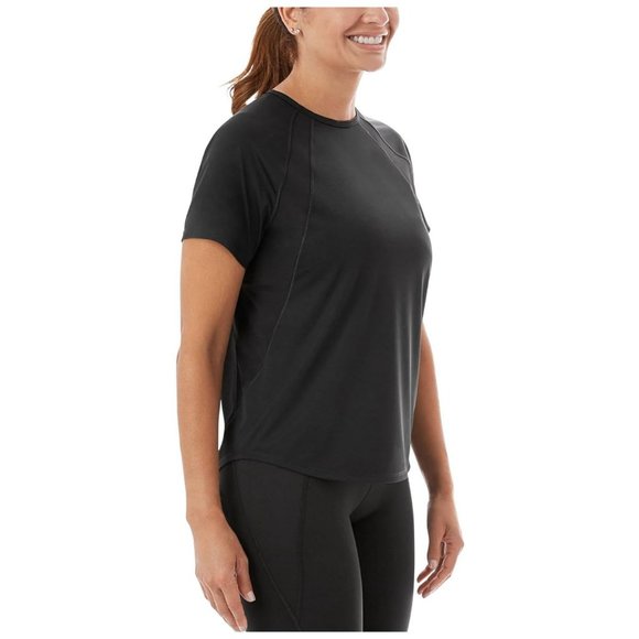 Members Mark Womens Moisture Wicking Work it Out Active Tee Shirt Black Size XXL - Picture 3 of 12